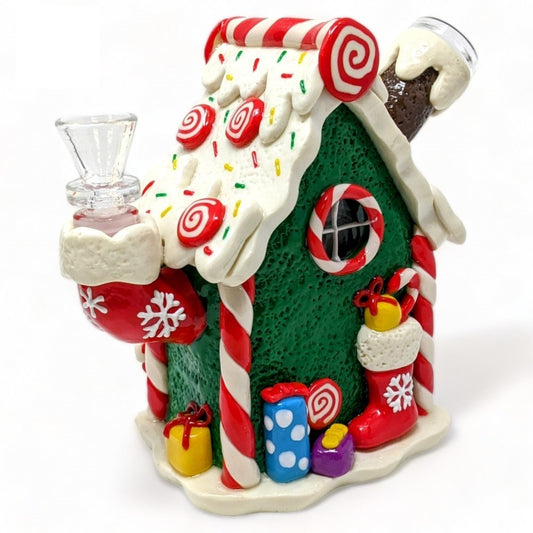 5" Candy Cane Santa's Special Water Pipe 