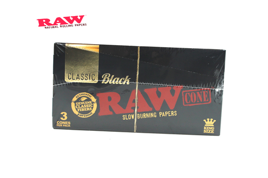 RAW- CLASSIC BLACK CONES| KING SIZE