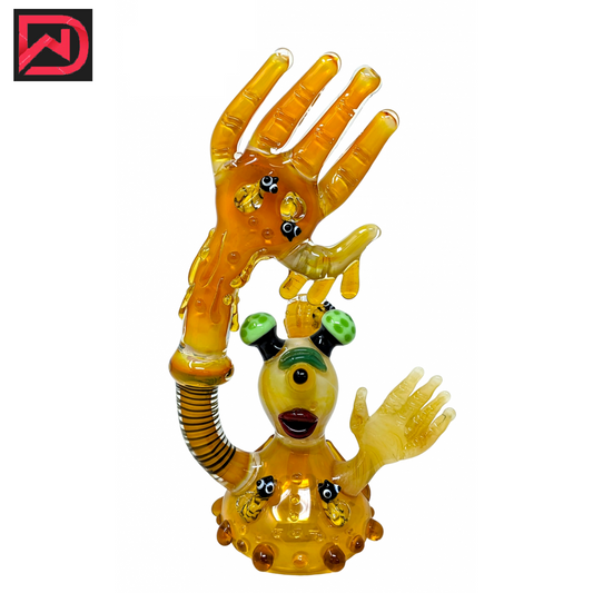 WAIVING HAND W/ HONEY DRIP & BEES WATER PIPE