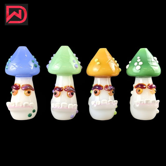 4.3" USA COLOR MUSHROOM MISCHIEF FACE HAND PIPE | 1CT