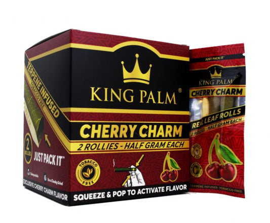 KING PALM | 2 ROLLIES | HOLDS HALF GRAM EACH | CHERRY CHARM | 20CT