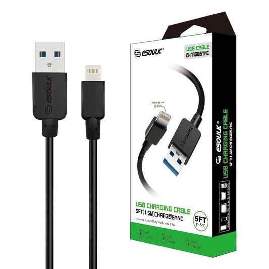 ESOULK USB CHARGING CABLE | WHITE 8PIN | 5FT (1.5M)