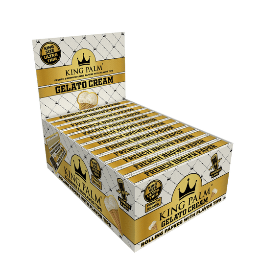 KING PALM FRENCH BROWN ROLLING PAPERS KING SIZE | 32 LEAVES & 16 FLAVORED TIPS