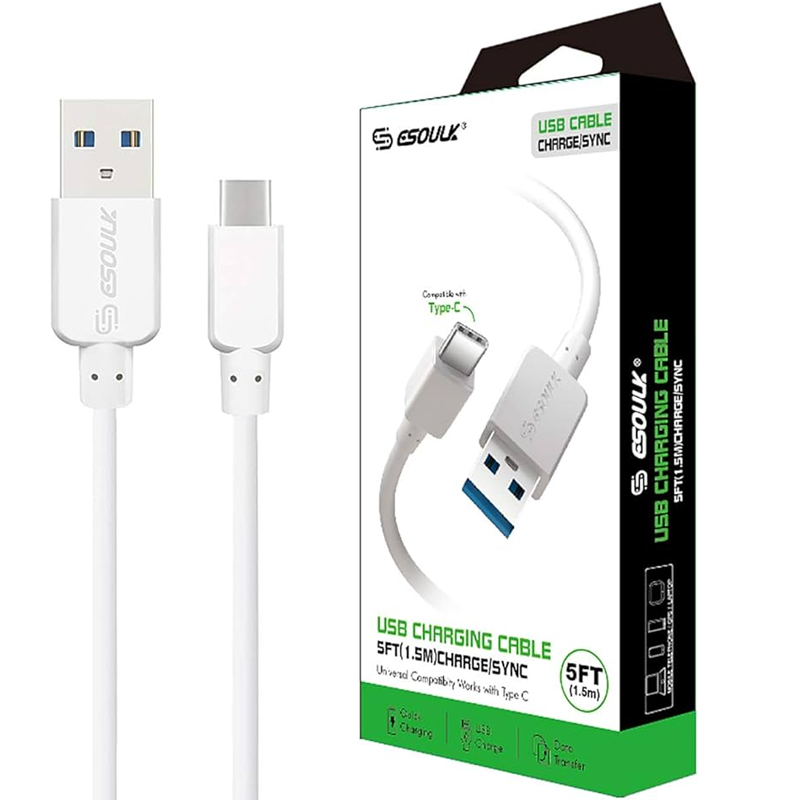 ESOULK USB CHARGING CABLE TO TYPE-C | 5FT