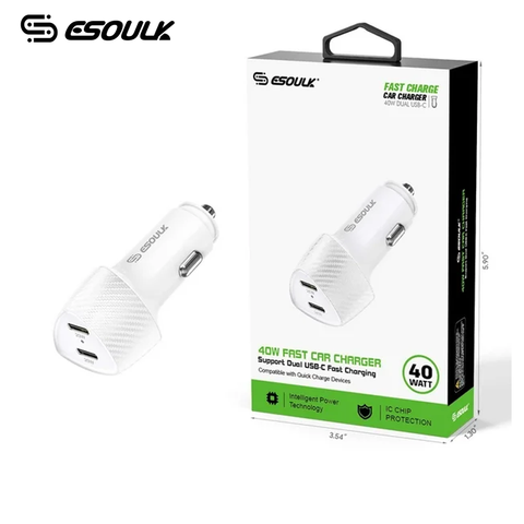 ESOULK 40W FAST CAR CHARGER | SUPPORT DUAL USB-C