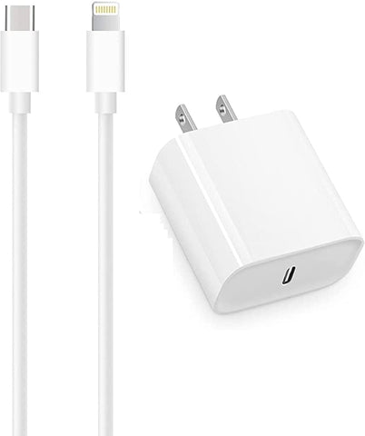 USB-C | 20W POWER ADAPTER | USB-C TO LIGHTNING CABLE | WHITE