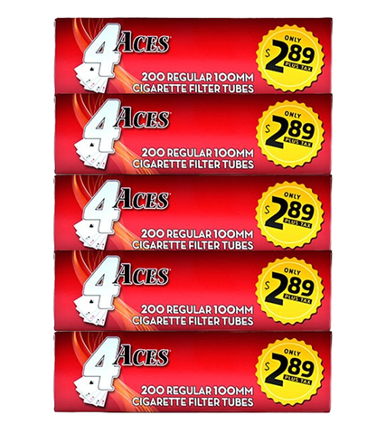 4ACES CIGARETTE FILTER TUBES | 5 CT SLEEVE | 100 MM