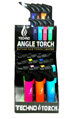 TECHNO ANGLE TORCH | BUTANE GAS TORCH LIGHTER | MIX COLOR | 9 COUNT