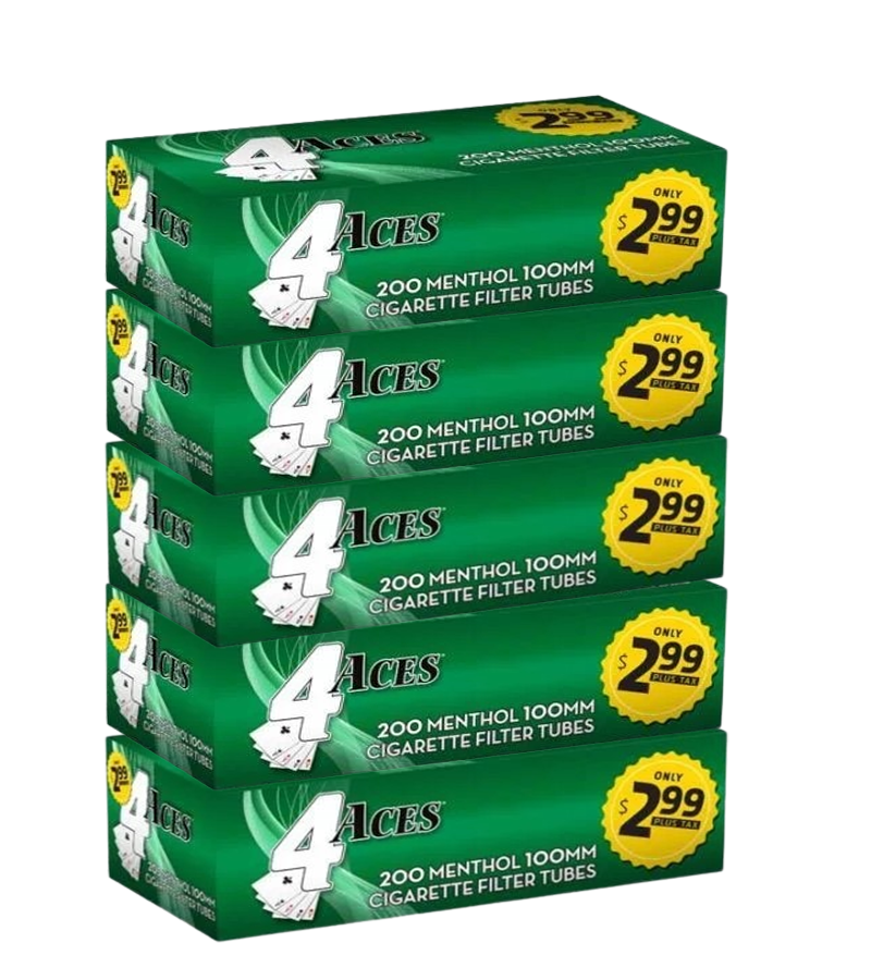 4ACES CIGARETTE FILTER TUBES | 5 CT SLEEVE | 100 MM