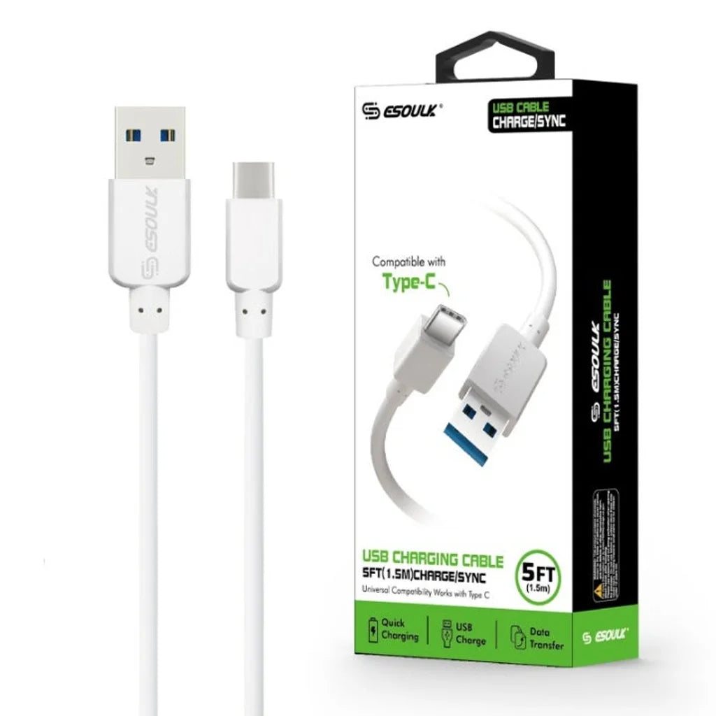 ESOULK | 5FT USB CHARGING CABLE | 8-PIN | WHITE