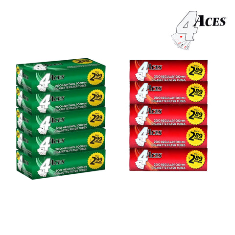 4ACES CIGARETTE FILTER TUBES| 100 MM | 5 CT SLEEVE