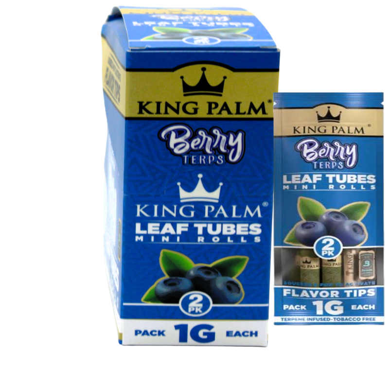 KING PALM | LEAF TUBES | 2 PACK MINI ROLLS | 1 GRAM EACH PACK | 20CT