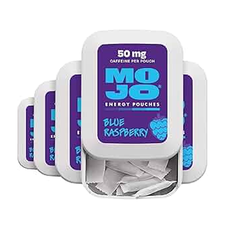 MOJO ENERGY POUCHES 5 PACK PER BOX | 15 POUCHES PER PACK | 50MG CAFFINE PER POUCH