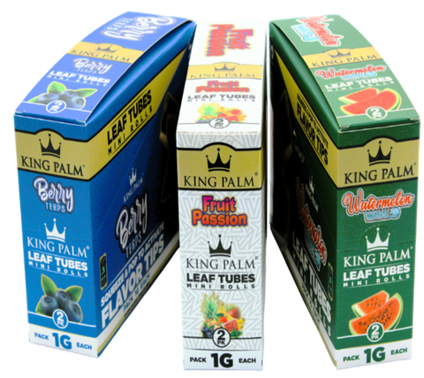 KING PALM | LEAF TUBES | 2 PACK MINI ROLLS | 1 GRAM EACH PACK | 20CT