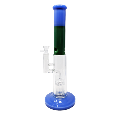 15" 2 TONE TREE PERC STRAIGHT BIG RIG WATER PIPE W/ 14M BOWL