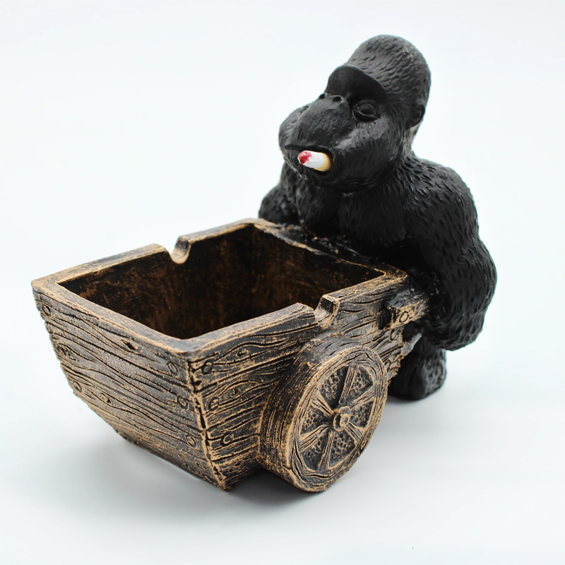 BLACK GORILLA SMOKING ASHTRAY 1CT