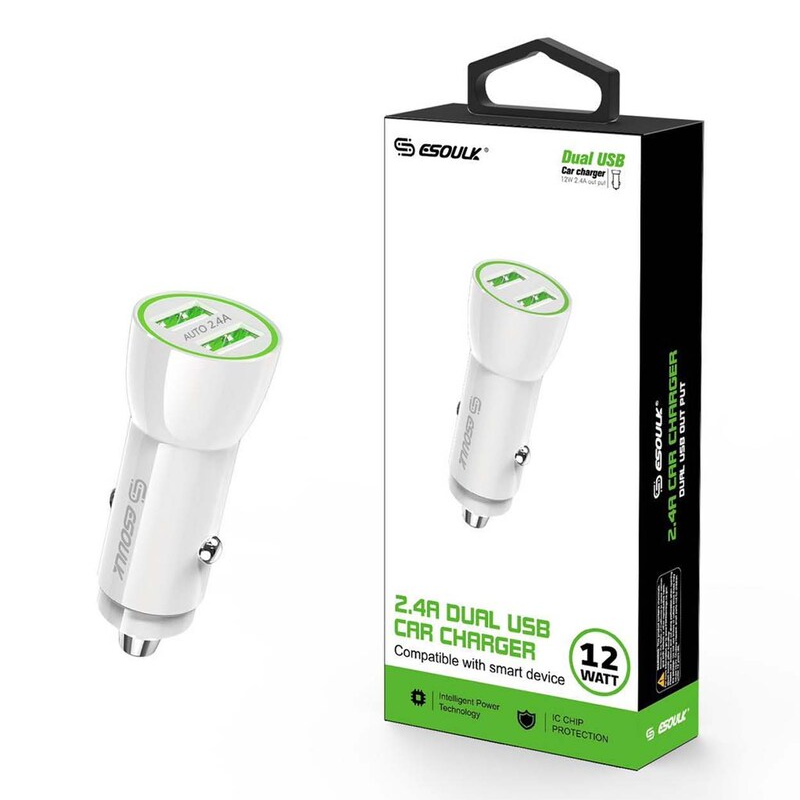 ESOULK | 2.4A DUAL USB CAR CHARGER