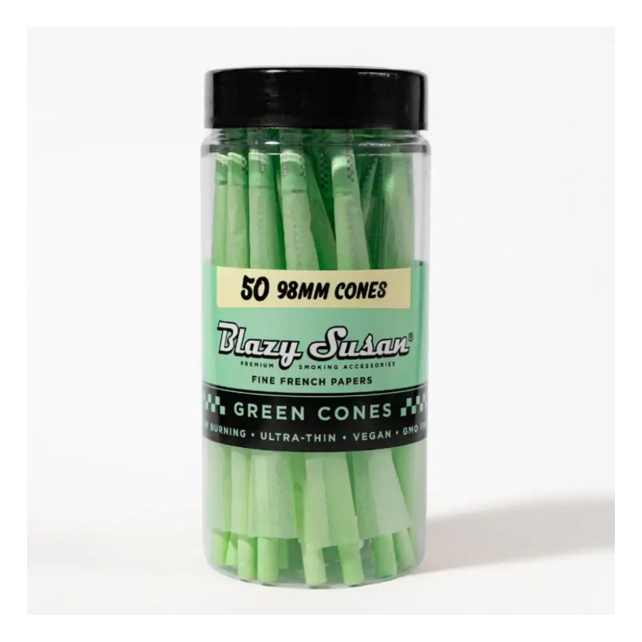 BLAZY SUSAN 98MM GREEN CONES 50CT JAR