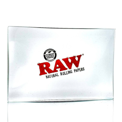 RAW DOUBLE THICK GLASS ROLLING TRAY