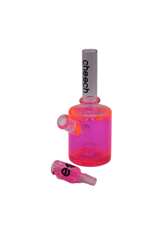 CHEECH GLASS 8" GLYCERINE MINI RIG WITH BOWL - ULTRA ORANGE