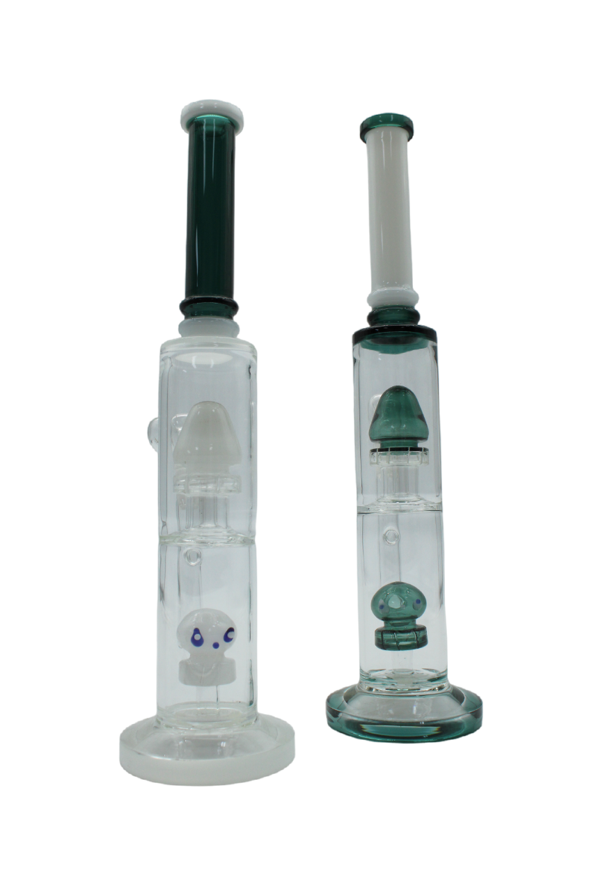 14" DOUBLE PERC STRAIGHT NECK WATER PIPE
