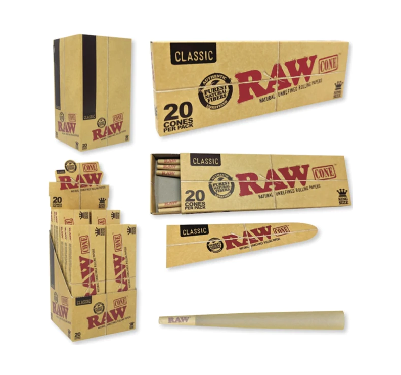 RAW-CLASSIC CONES | KING SIZE | 20 CONES PER PACK