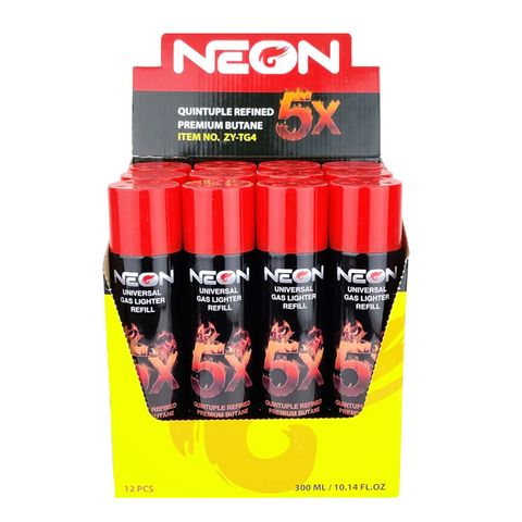 NEON 5X BUTANE LIGHTER REFILL GAS | 12CT