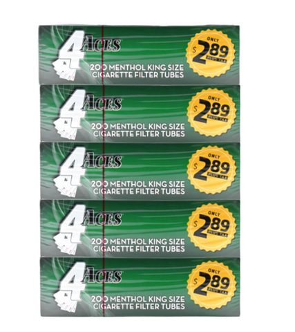 4ACES CIGARETTE FILTER TUBES | 5 CT SLEEVE | KING SIZE