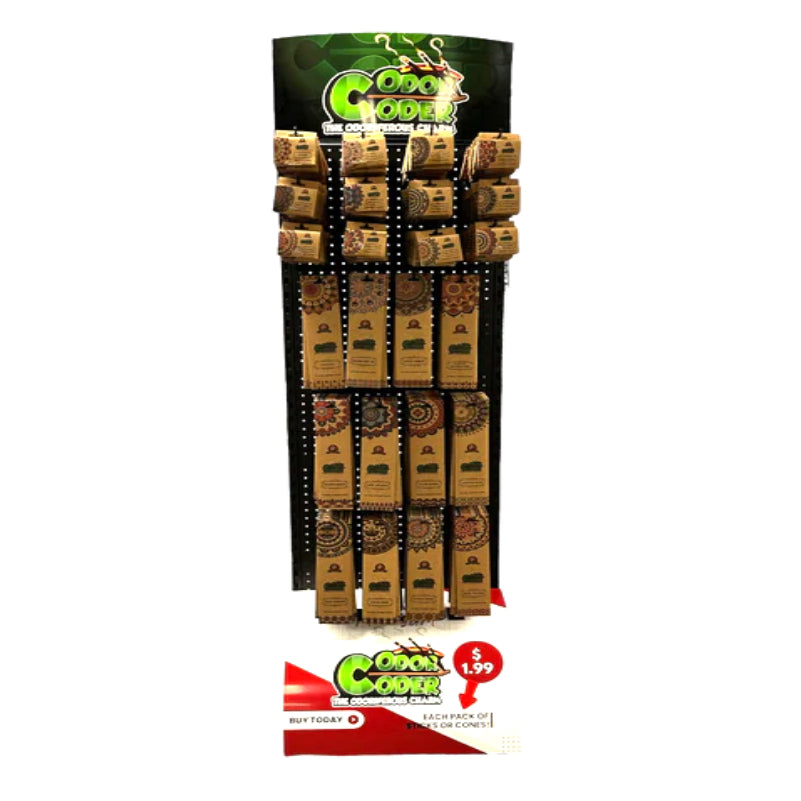 ODOR CODER INCENSE STICK & CONES DISPLAY 288 COUNT - AVAILABLE PICK UP ONLY