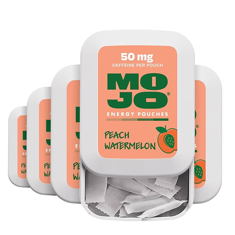 MOJO ENERGY POUCHES 5 PACK PER BOX | 15 POUCHES PER PACK | 50MG CAFFINE PER POUCH