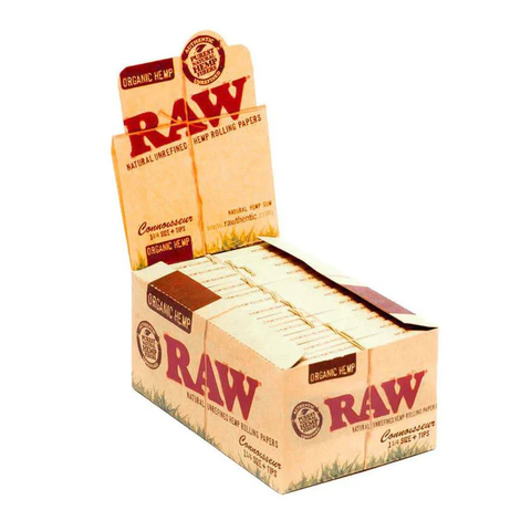 RAW ORGANIC CONNOISSEUR PAPER | 1 1/4 + TIPS | 24CT