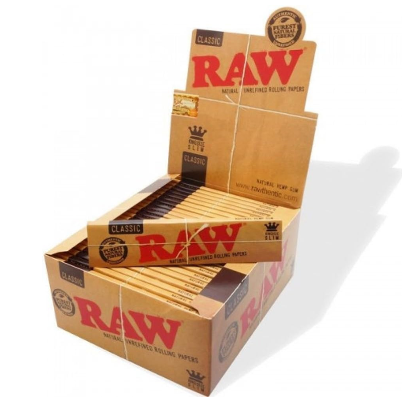 RAW CLASSIC KING SIZE SLIM ROLLING PAPERS | 50CT