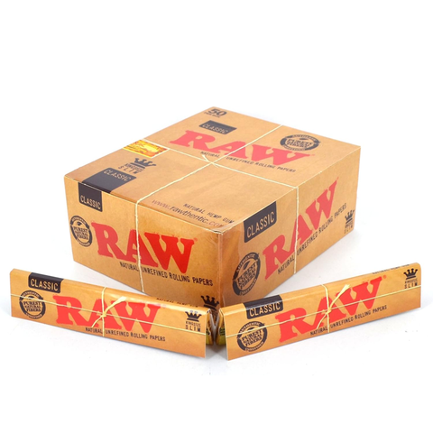 RAW CLASSIC KING SIZE SLIM ROLLING PAPERS | 50CT