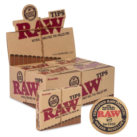 RAW PRE-ROLLED TIPS - 20 PACK BOX (21 TIPS PER PACK) TOTAL 420 TIPS