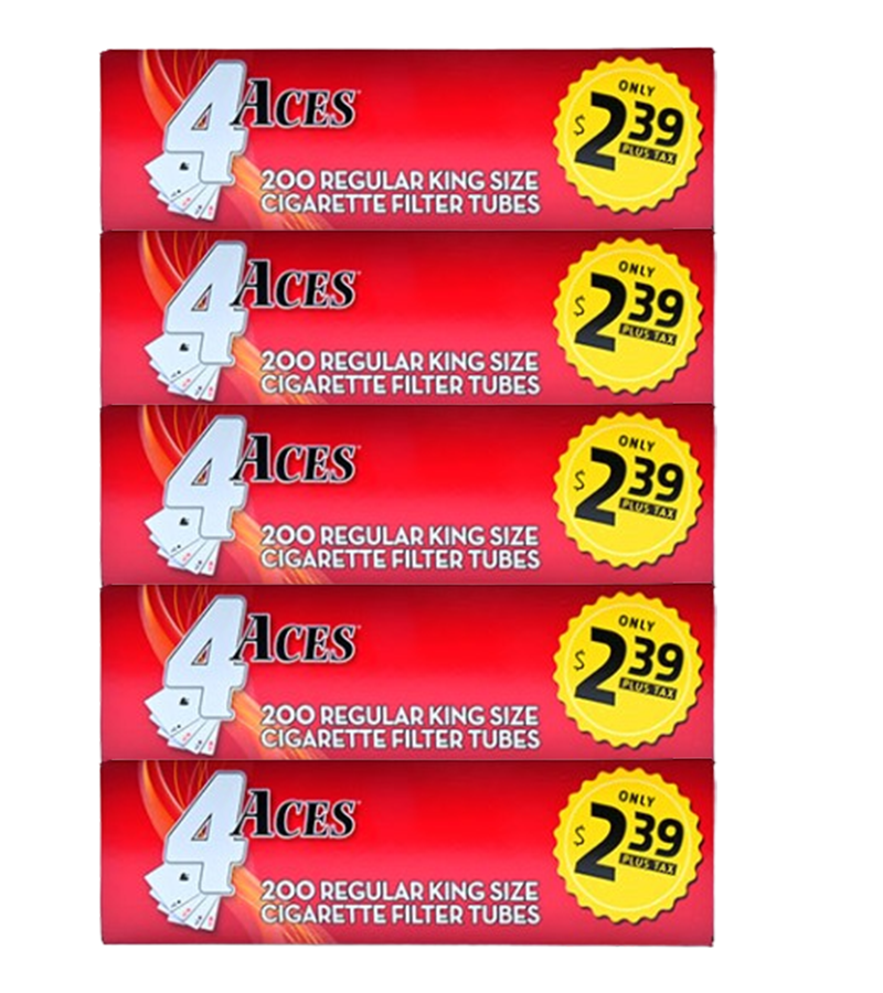 4ACES CIGARETTE FILTER TUBES | 5 CT SLEEVE | KING SIZE