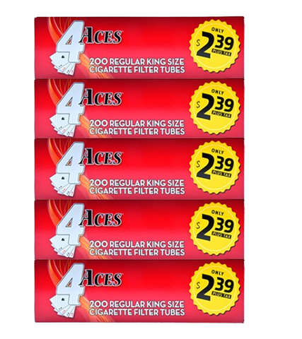 4ACES CIGARETTE FILTER TUBES | 5 CT SLEEVE | KING SIZE