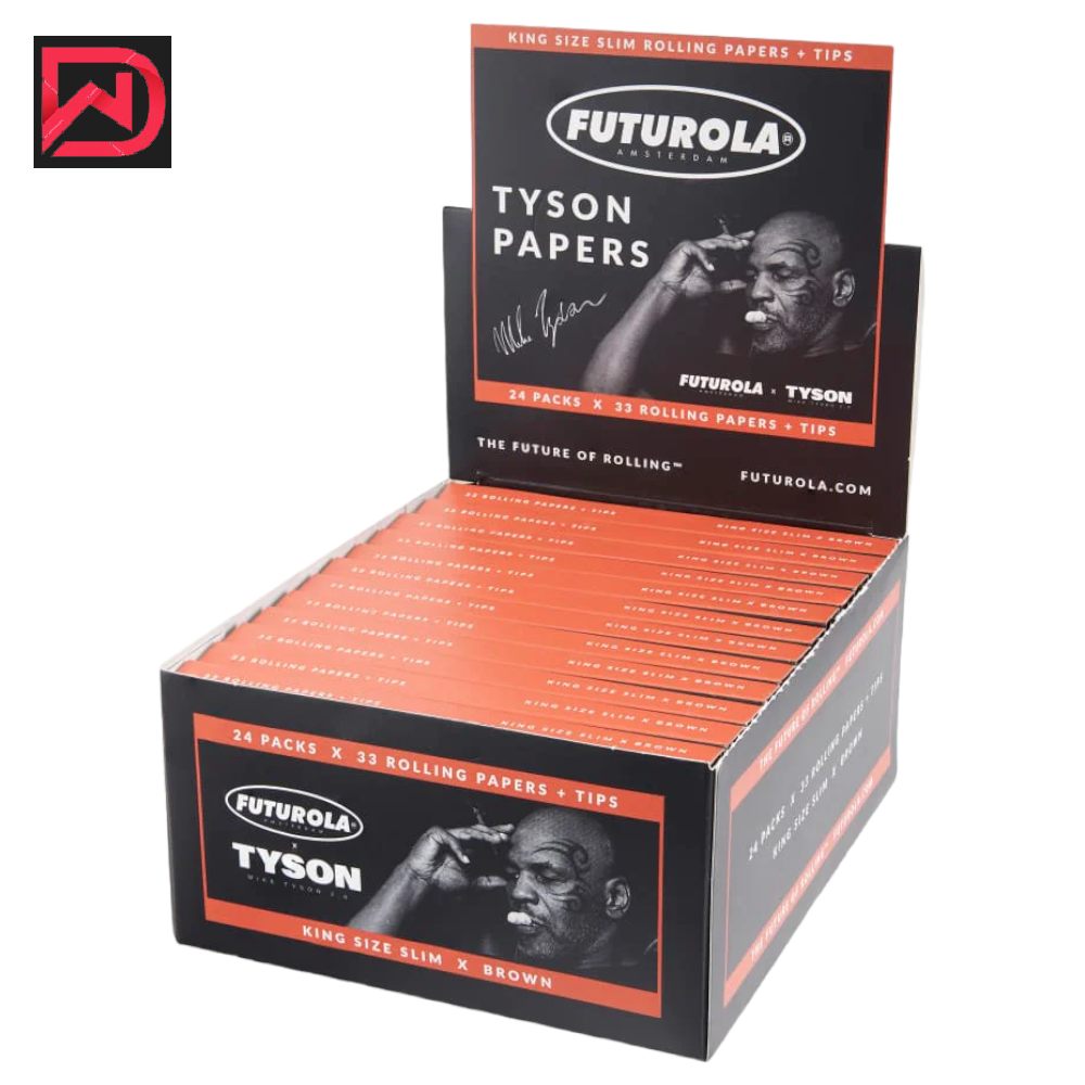 FUTUROLA TYSON PAPERS | BROWN X KING SIZE PAPERS + TIPS | 24CT