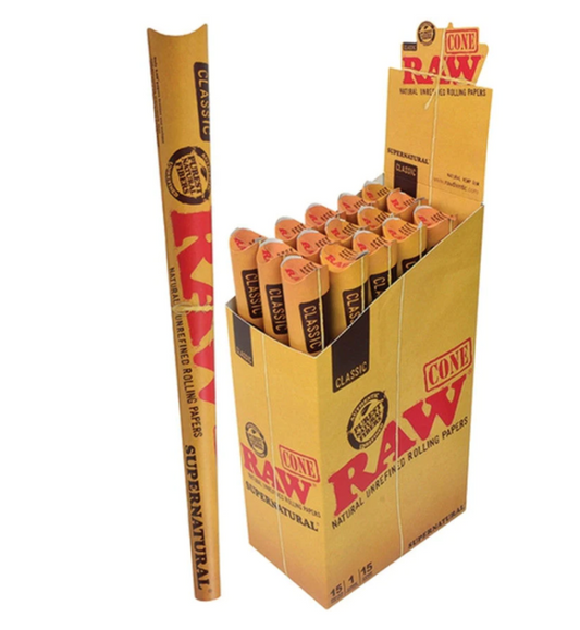 RAW-CLASSIC CONES | CLASSIC SUPERNATURAL | 1 CONE PER PACK (15 PACKS PER BOX)
