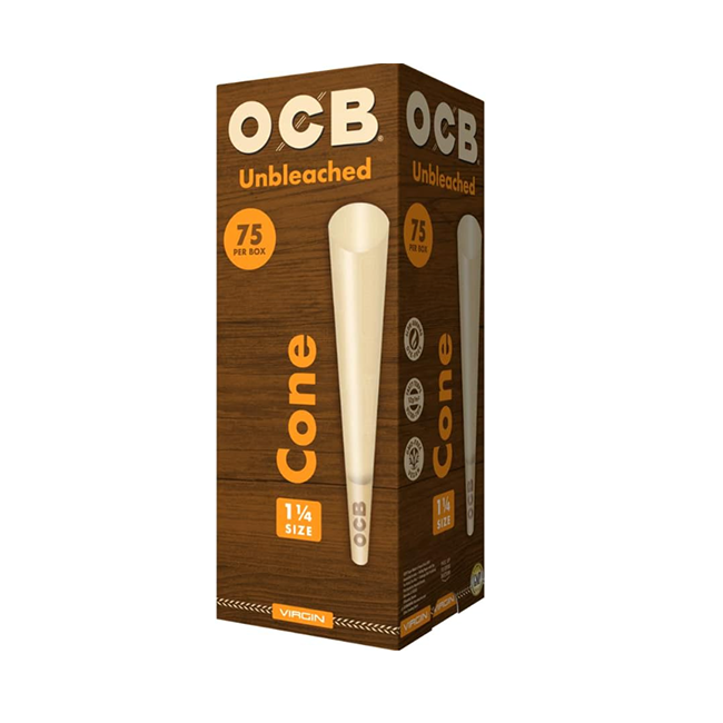 OCB UNBLEACHED VIRGIN CONES | SIZE 1 1/4 | 75 COUNT