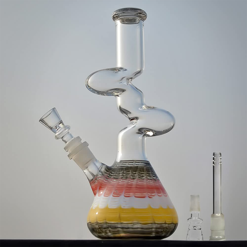 11" SHORT 2 KINK BEAKER WATER PIPE