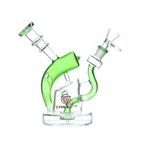 CHILL GLASS | GREEN | RECYCLER | WATER PIPE | JLE-129