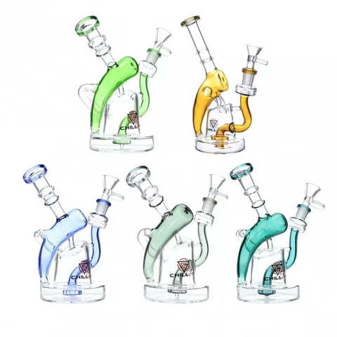 CHILL GLASS | GREEN | RECYCLER | WATER PIPE | JLE-129