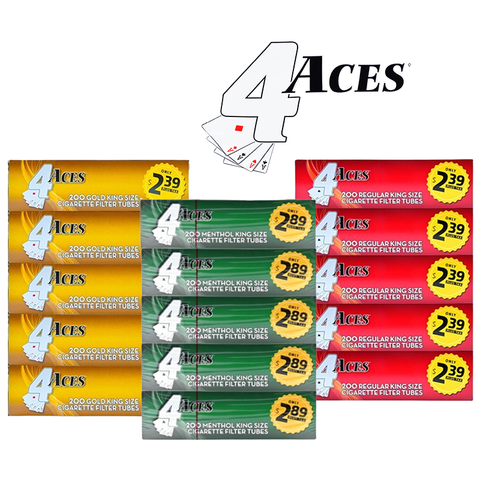 4ACES CIGARETTE FILTER TUBES | 5 CT SLEEVE | KING SIZE