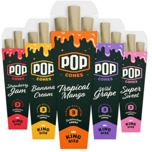 POP CONES | VARIETY PACK KING SIZE / UNBLEACHED | 25 PACK