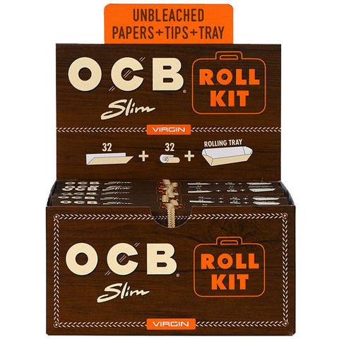 OCB VIRGIN SLIM ROLL KIT | PAPERS+TIPS+TRAY | 20CT