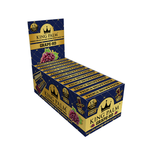 KING PALM FRENCH BROWN ROLLING PAPERS 1 1/4 SIZE | 32 LEAVES & 16 FLAVORED TIPS