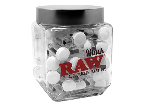 RAW BLACK GLASS TIPS | 50CT JAR