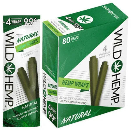 WILD HEMP WRAPS | 80 WRAPS | 4 WRAPS - 99CENTS